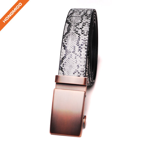 Snake Skin Men's Genuine Python Leather Natural White Pin Buckle Belt For Men