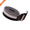 Braided Elastic Fabric Woven Stretch Belt Leather Inlay Multi Color Options