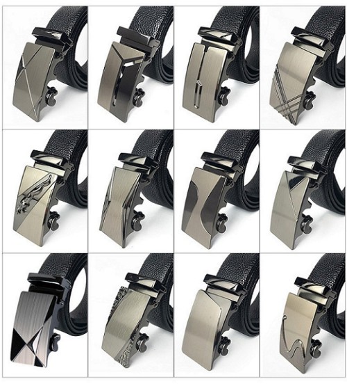 Men's Fashion Microfiber Bonded Leather Automatic Buckle Formal Belt