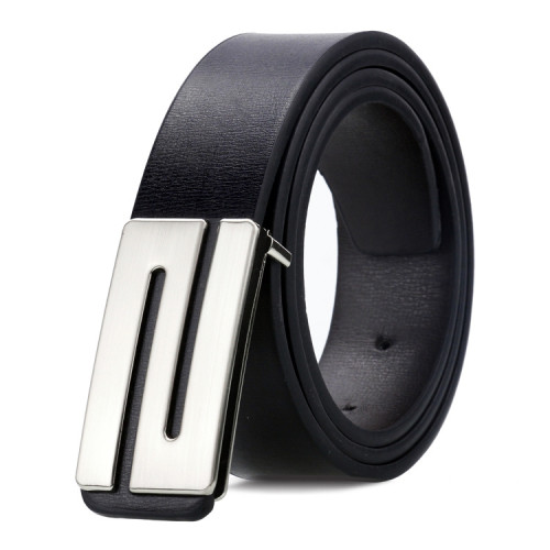 Men's Plate Pin Buckle Microfiber Leather Formal Casual Belt