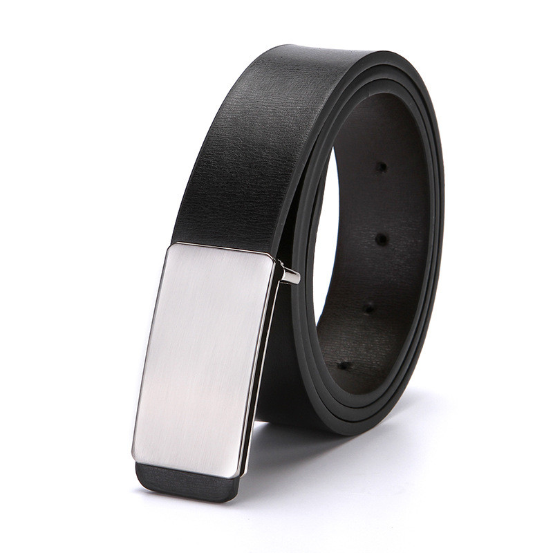 Men's Plate Pin Buckle Microfiber Leather Formal Casual... side