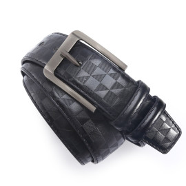 Plaid Fashion Pin Buckle Microfiber Leather Belt for Men