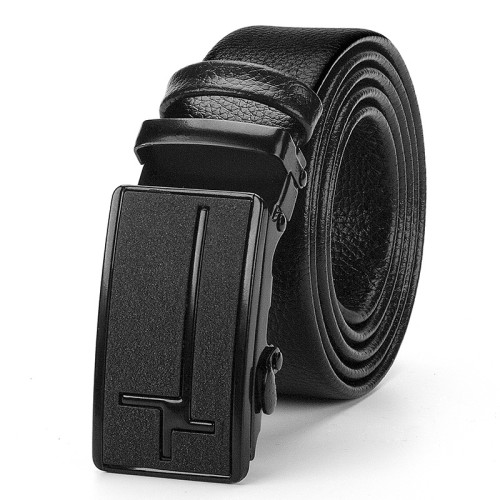 Men's Automatic Buckle Black Belt Length Adjustable