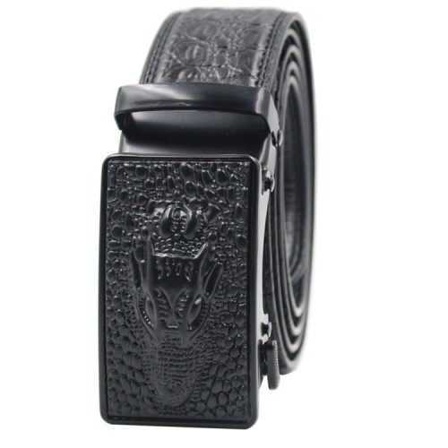 Designer Belt Men Without Holes Automatic Buckle Crocodile Leather Belt