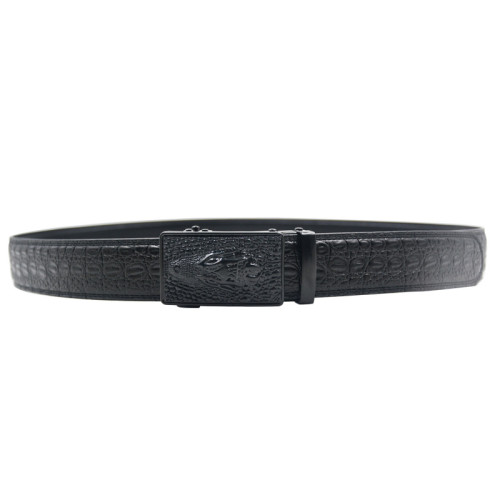 Designer Belt Men Without Holes Automatic Buckle Crocodile Leather Belt