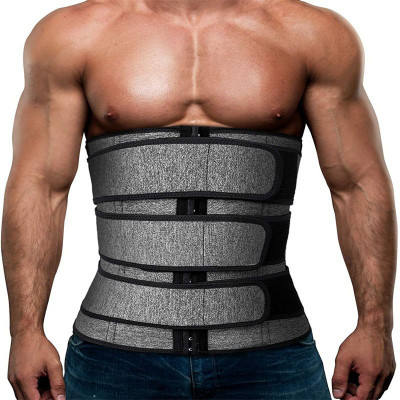 Mens Workout Waist Trainer Neoprene Corset Sauna Sweat Trimmer Cincher Slimming Belly with Belts