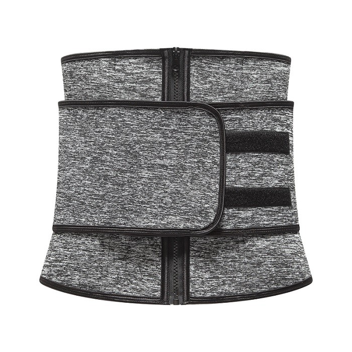 Neoprene workout belt with zipper and hook-and-loop closure