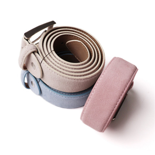 Custom suede lether belt 3 colors cow leather casual leisure belt