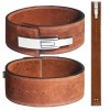 Full Grain Leather Weight Lifting Lever Fitness Belt for Powerlifting IPF Rust Proof Steel Buckle Men & Women Strongman 10MM Workout Deadlifts