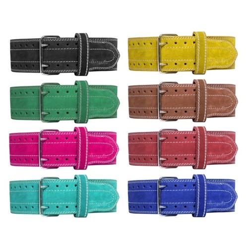Power Lifting Belt Suede Leather Double Prong Power Belt Gym Bodybuilding 10 MM Thick Weightlifting Belt