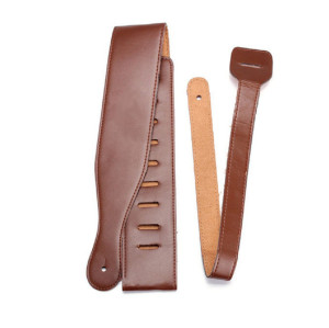 Pu Leather Stitched Adjustable Guitar Strap for Electric, Acoustic and Bass Guitars