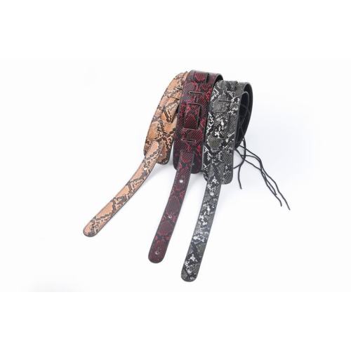 Snakeskin Leather Guitar Strap Acoustic Guitar Electric Guitar Shoulder Strap Adjustable Strap Musical Parts