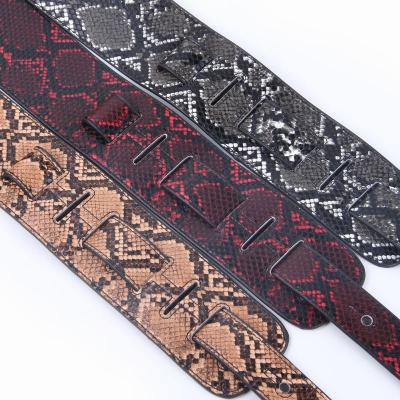 Snakeskin Leather Guitar Strap Acoustic Guitar Electric Guitar Shoulder Strap Adjustable Strap Musical Parts