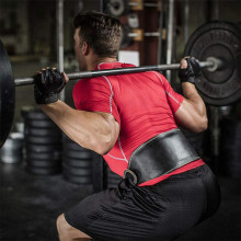 Heavy duty mens power weight lifting training waist support safety leather gym belt