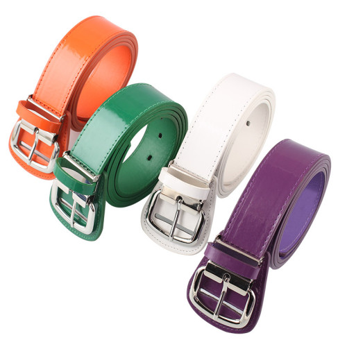 Custom Youth Boys Baseball Belt Black and Red Colorful PU Sport Baseball Belt