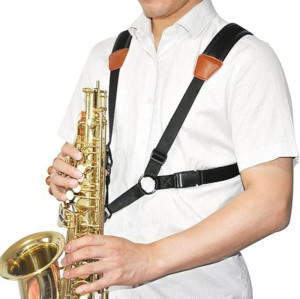 Factory Wholesale Customized Sax Shoulder Strap Padded Ergonomics Design Double Strap Saxophone Suspenders Straps