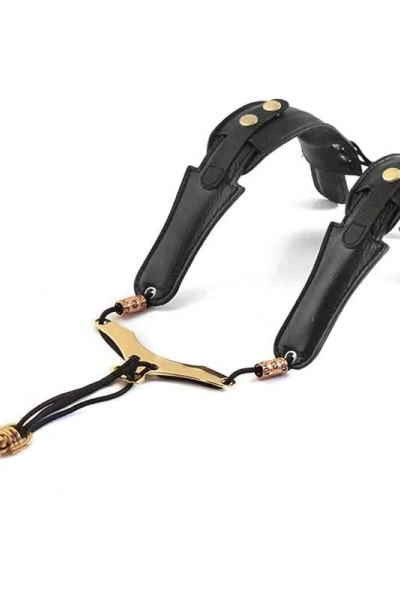 New Arriving Custom Logo Insert Metal Plate Wholesale Ergonomics Design Double Sax Strap Adjustable Saxophone Shoulder  Belt