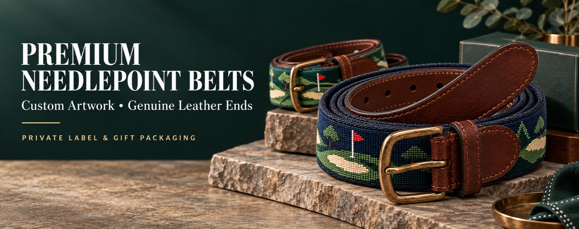 Premium Needlepoint Belts