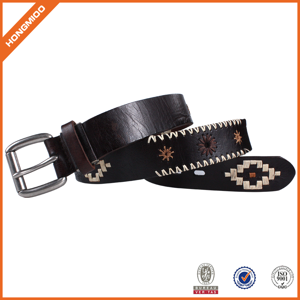 New Design Classic Handmade Popuar Men's Embroidery Lea... side