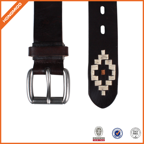 New Design Classic Handmade Popuar Men's Embroidery Leather Belt