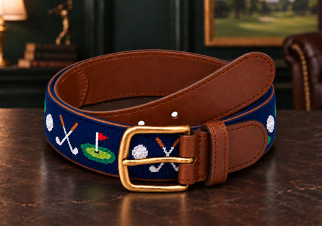 Custom Golf and Needlepoint Belts