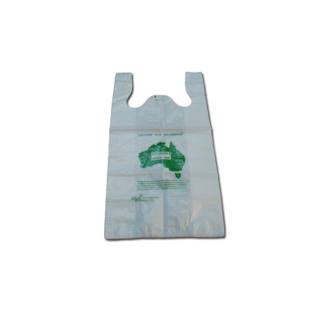 China supplier white biodegradable t shirt plastic bag