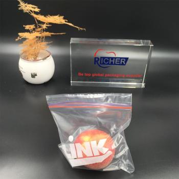 Clear LDPE zip lock bag for grocery packing