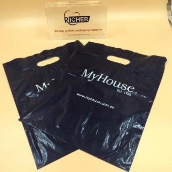 Disposable Plastic Shopping Bag with Die Cut Patch Handle