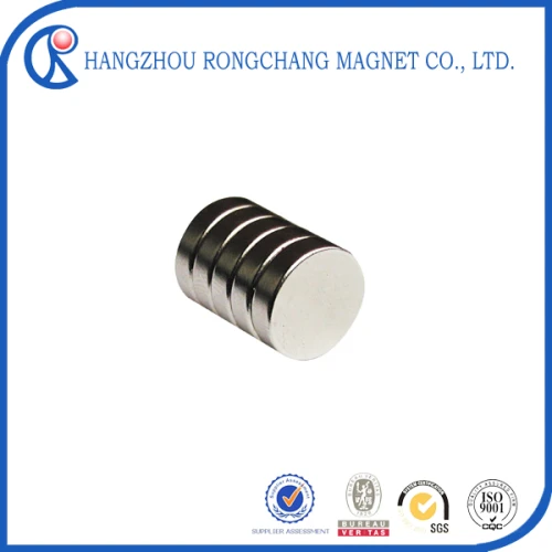N35 Nickle plated super strong cylinder mini small thin round disc neodymium magnet