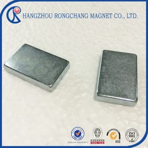 Zinc coated large block magnet neodymium magnet for permanent magnet motor