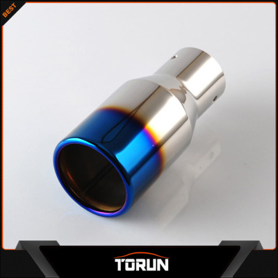 2017 universal burnt bluing single outlet 304 stainless steel flowmaster exhaust pipe muffler tip