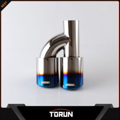 2017 universal burnt blue stainless steel dual pipe exhaust