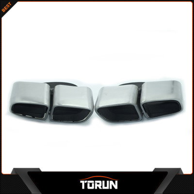 2017 Porsche PANAMERA dual quad exhaust tip polish brush black surface