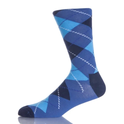 Black And Blue Argyle Socks