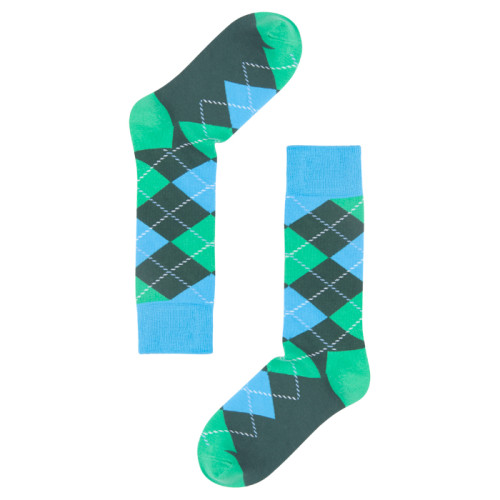 Blue And Green Argyle Socks