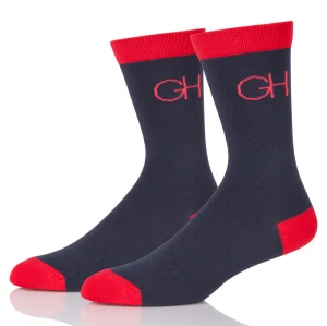 Custom Logo Black Dress Socks