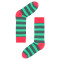 Green Striped Men Crew Socks