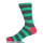 Green Striped Men Crew Socks