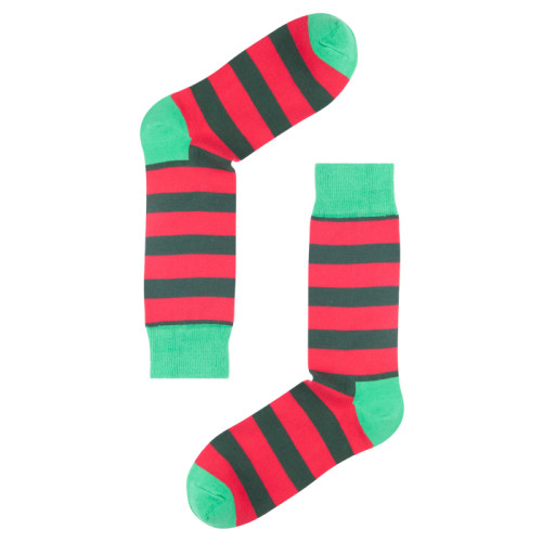 Green And Red Stripes Men Sock