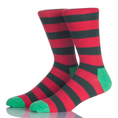 Green And Red Stripes Men Sock