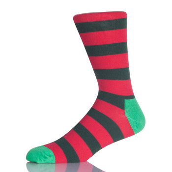 Green And Red Stripes Men Sock