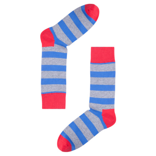 Blue And Grey Stripes Men Sock