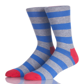 Blue And Grey Stripes Men Sock