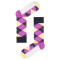 Purple And White Argyle Socks
