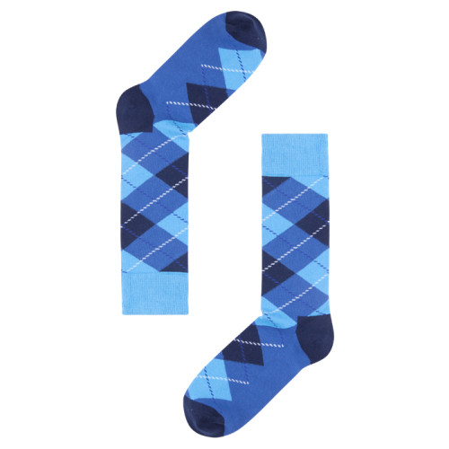 Black And Blue Argyle Socks