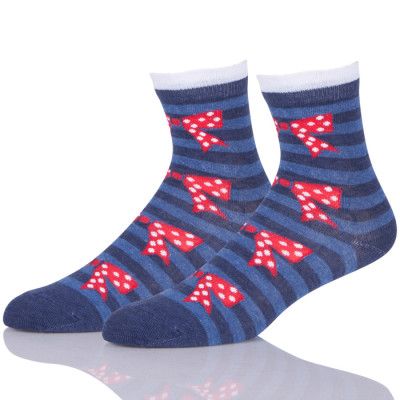 Stripes Socks With Bowknot