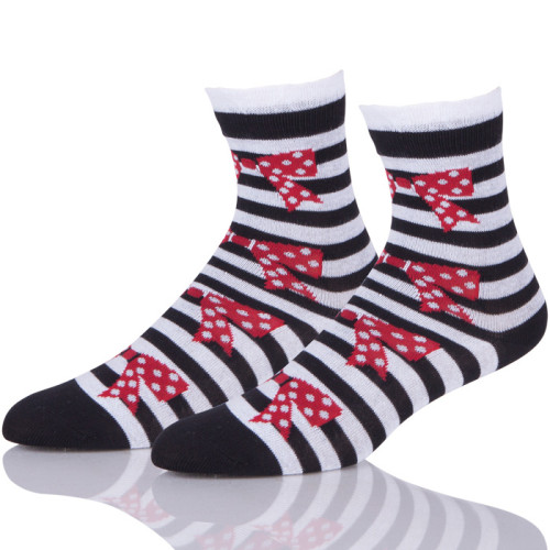 Stripes Socks With Bowknot
