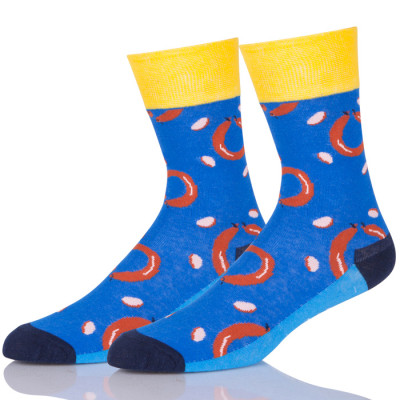 Blue Socks With Banana Knitted