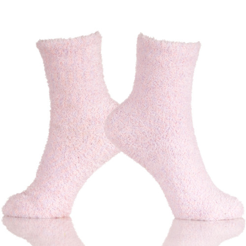 100% Cotton Cozy Winter Fluffy Fuzzy Slipper Custom Tube Towel Socks For Women