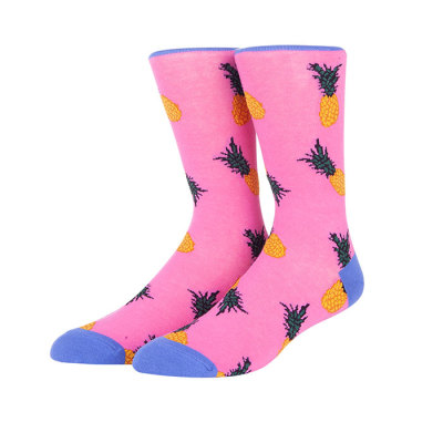 Different Kinds Of Cotton Funny Knitted Mens Socks Colorful Pineapple Pattern Achiever Socks